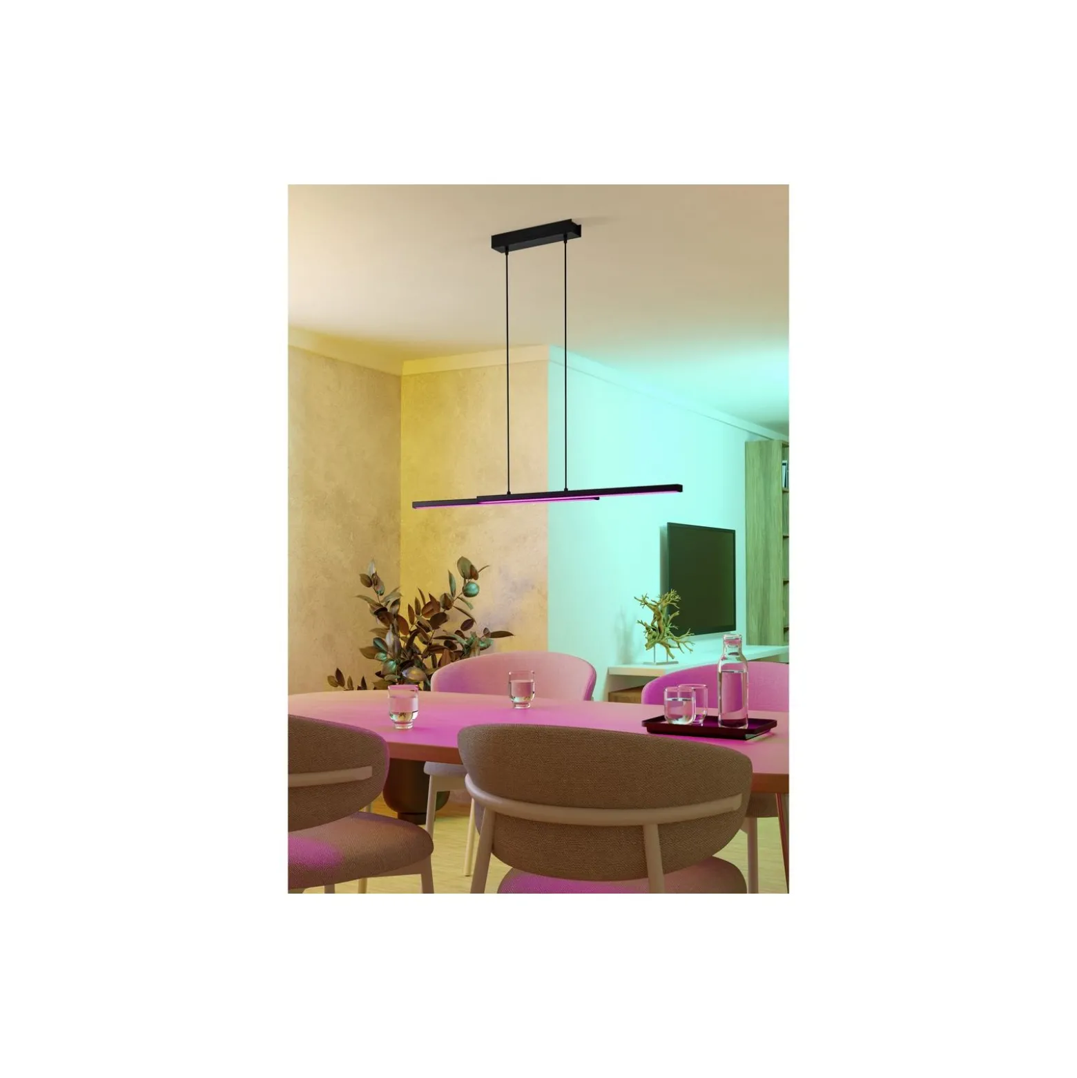 Eglo Pendellampa Fraioli-Z Aluminium Svart 17W 2400lm - 827-865 Justerbar Vit + RGB | IP20 - Zigbee Dimbar