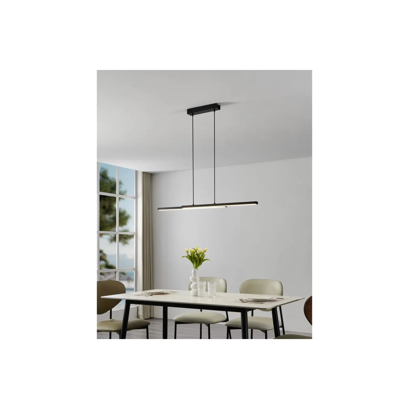Eglo Pendellampa Fraioli-Z Aluminium Svart 17W 2400lm - 827-865 Justerbar Vit + RGB | IP20 - Zigbee Dimbar