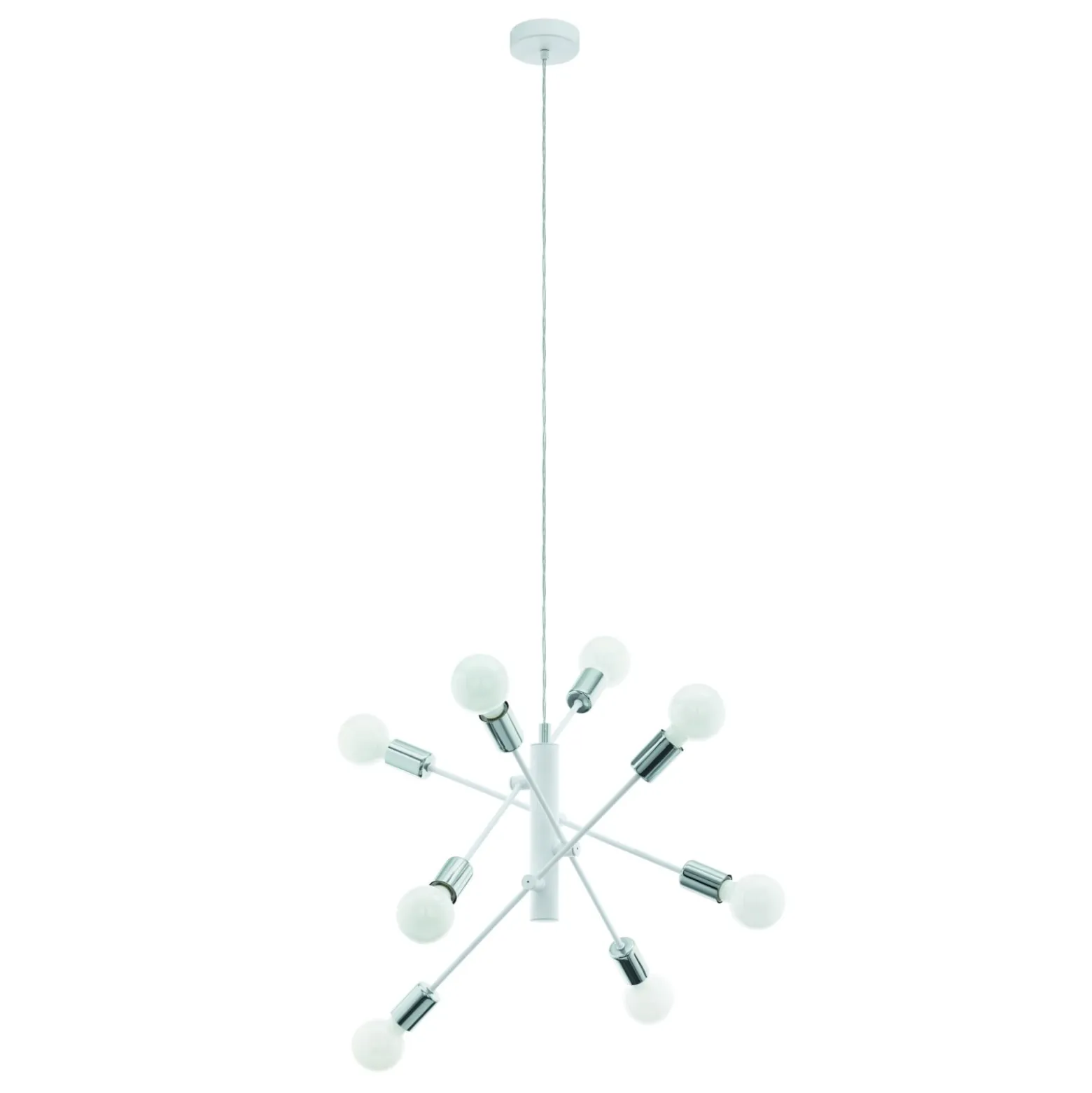 Eglo Pendellampa Gradoli Stål Vit | 710mm - Passande För 8x E27