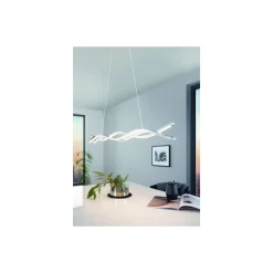 Eglo Pendellampa Lasana 2 Stål Aluminium Krom Vit 35W 5300lm - 830 Varm Vit | IP20