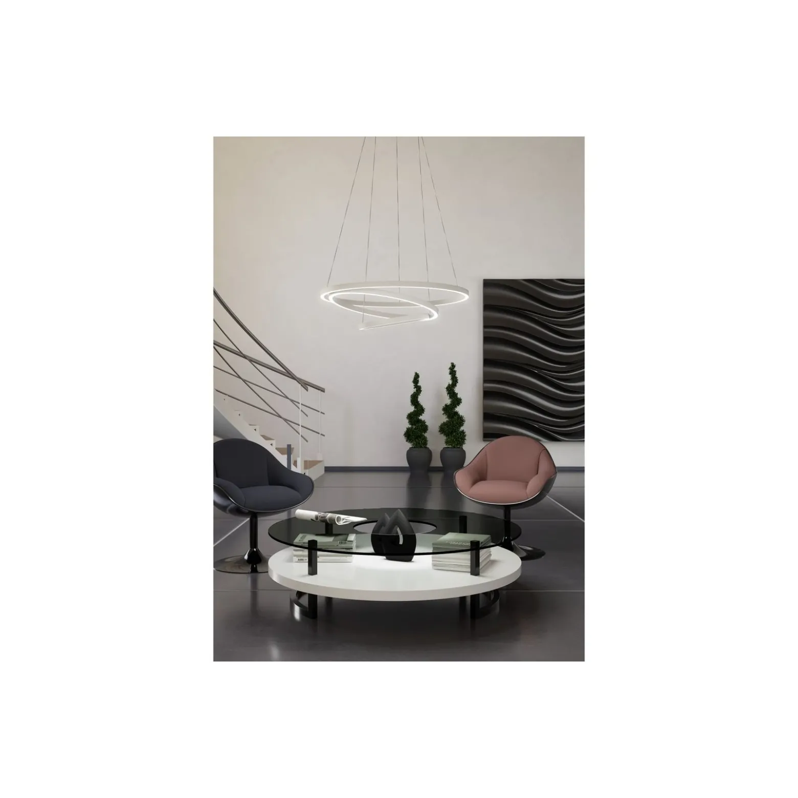 Eglo Pendellampa Lobinero-Z Aluminium Stål Vit 40W 6100lm - 830-865 Justerbar Vit | IP20 - Zigbee Dimbar