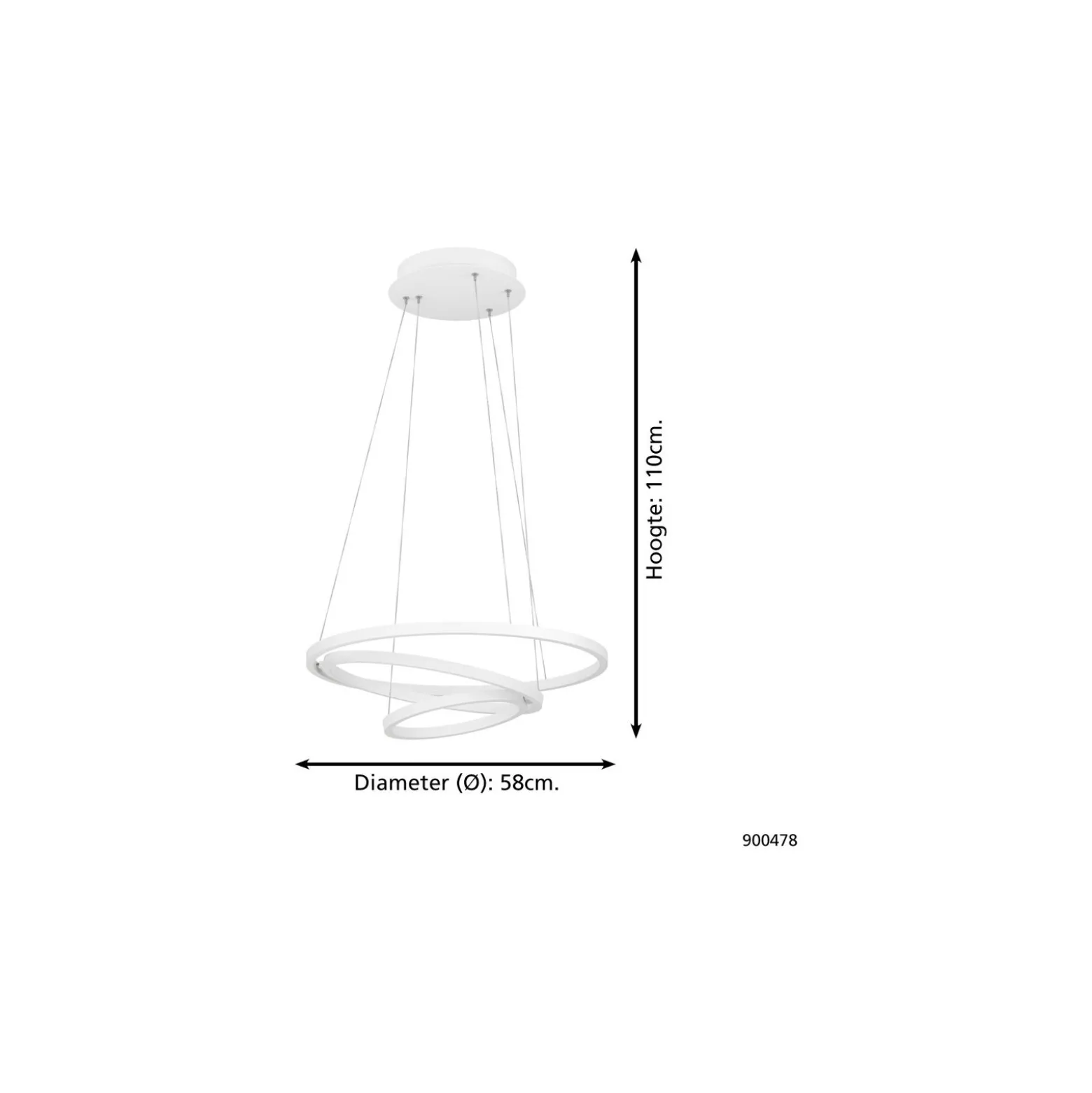 Eglo Pendellampa Lobinero-Z Aluminium Stål Vit 40W 6100lm - 830-865 Justerbar Vit | IP20 - Zigbee Dimbar