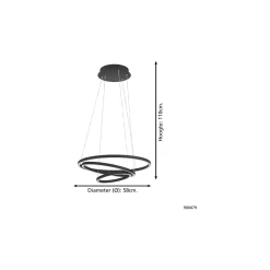 Eglo Pendellampa Lobinero-Z Aluminium Stål Svart 40W 6100lm - 830-865 Justerbar Vit | IP20 - Zigbee Dimbar