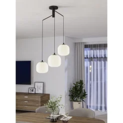 Eglo Pendellampa Mantunalle Stål Svart | 620mm - Passande För 3x E27