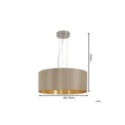 Eglo Pendellampa Maserlo Stål Satin Nickel | Passande för 3x E27