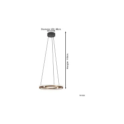 Eglo Pendellampa Mezzomonte Aluminium Stål Brons Svart 20W 1600lm - 827-865 Justerbar Vit | IP20 - Dimbar