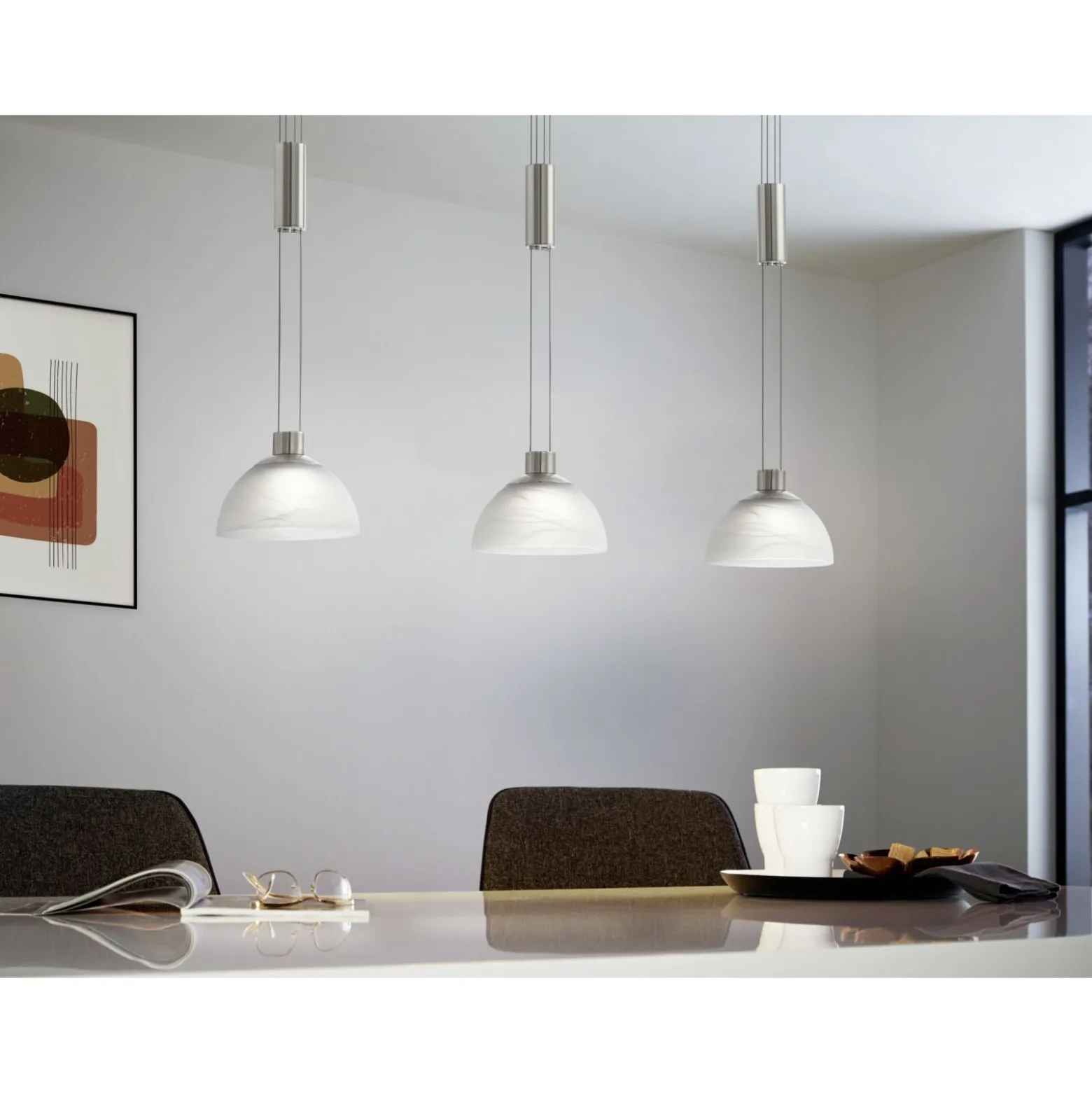 Eglo Pendellampa Montefio Rostfritt Stål Vit 6W 800lm - 830 Varm Vit