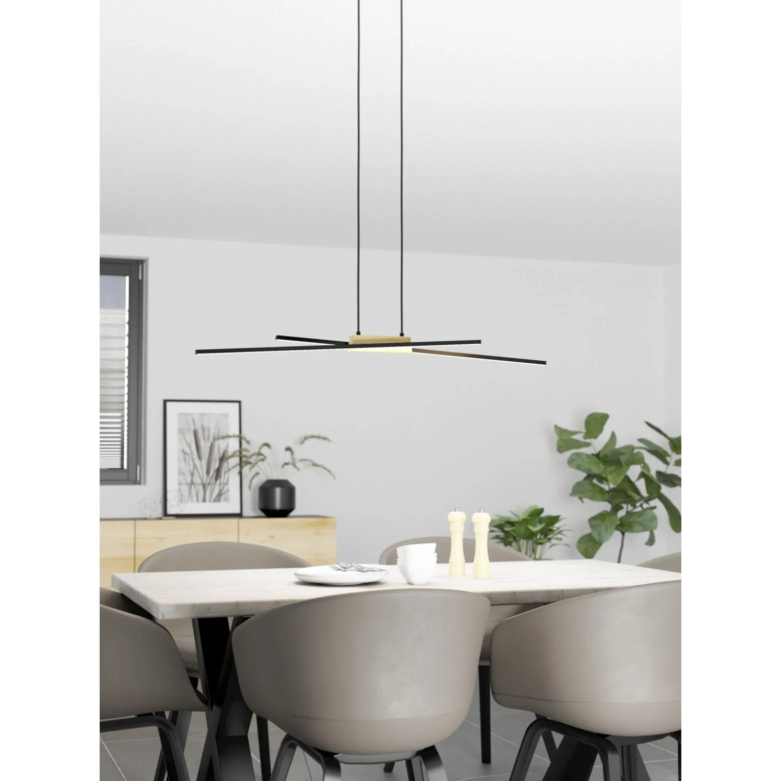 Eglo Pendellampa Panagria Aluminium Svart 13W 1560lm - 830 Varm Vit | Dimbar