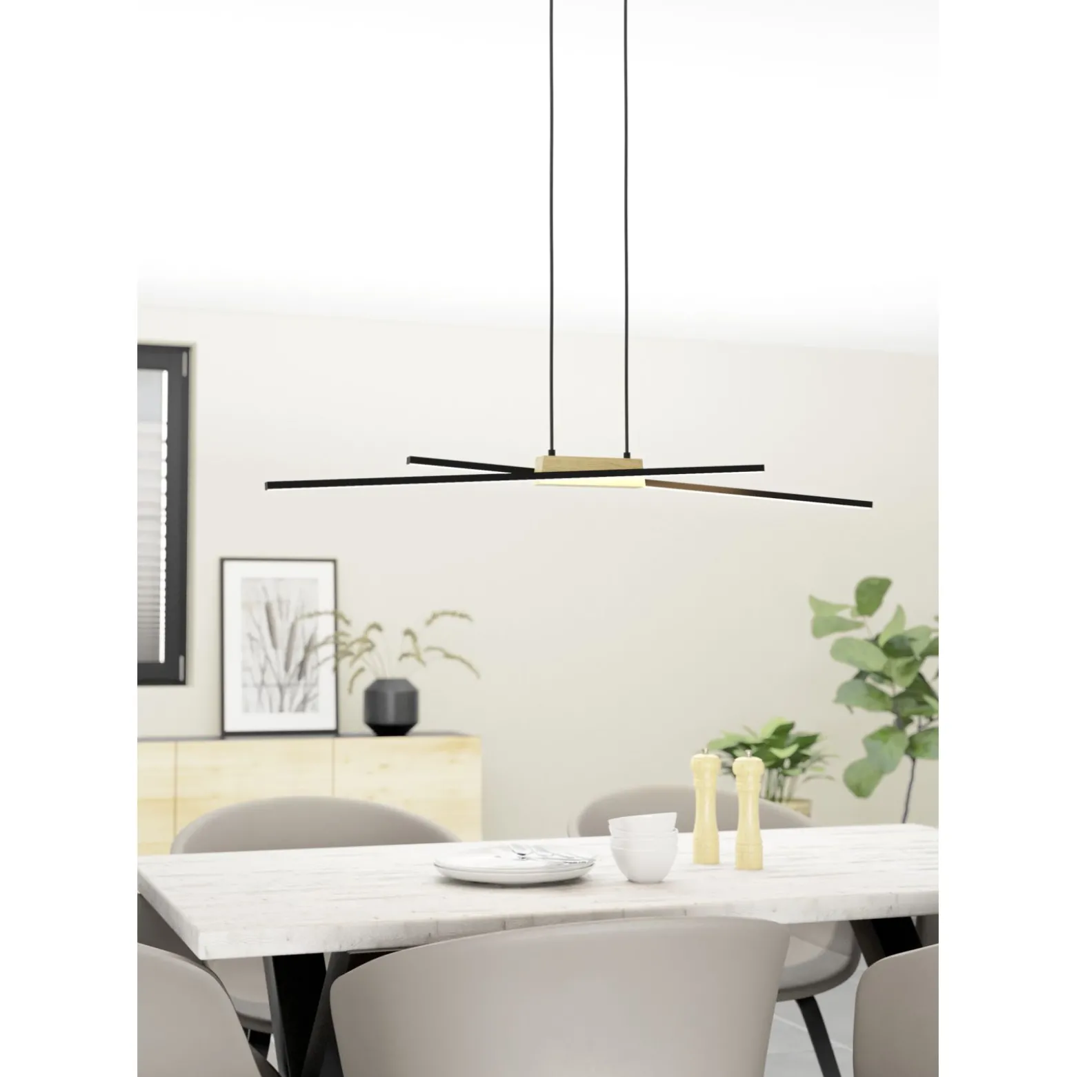 Eglo Pendellampa Panagria Aluminium Svart 13W 1560lm - 830 Varm Vit | Dimbar