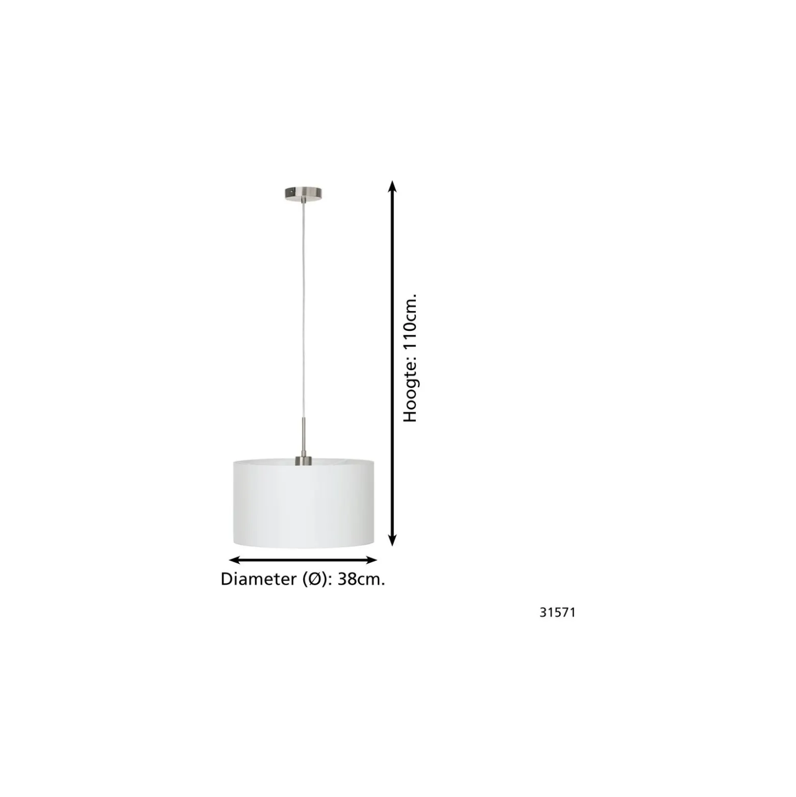 Eglo Pendellampa Pasteri Stål Satin Nickel | IP20 - Passande för 1x E27