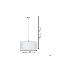 Eglo Pendellampa Pasteri Stål Satin Nickel | IP20 - Passande för 1x E27