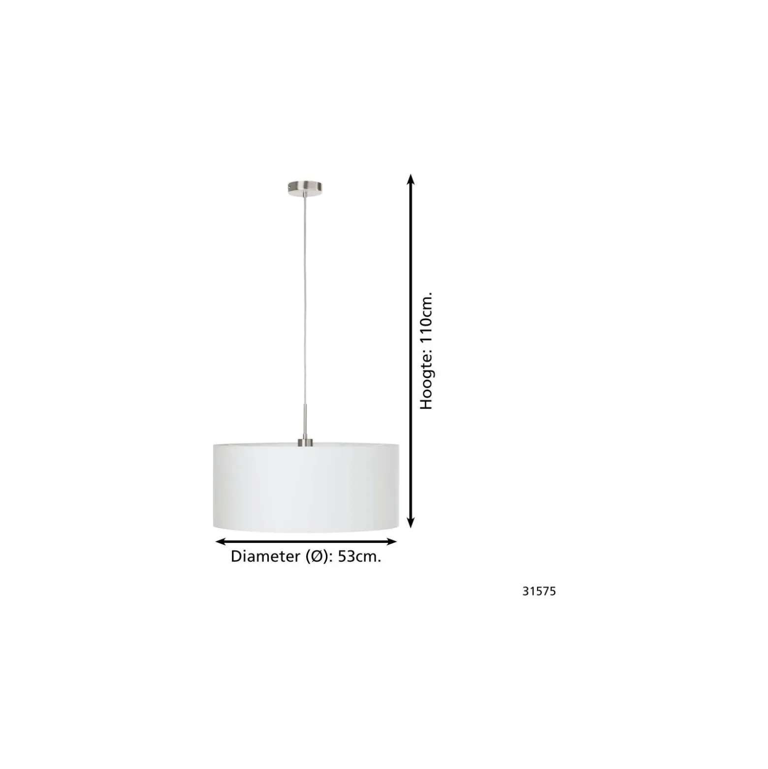 Eglo Pendellampa Pasteri Stål Satin Nickel | IP20 - Passande för 1x E27