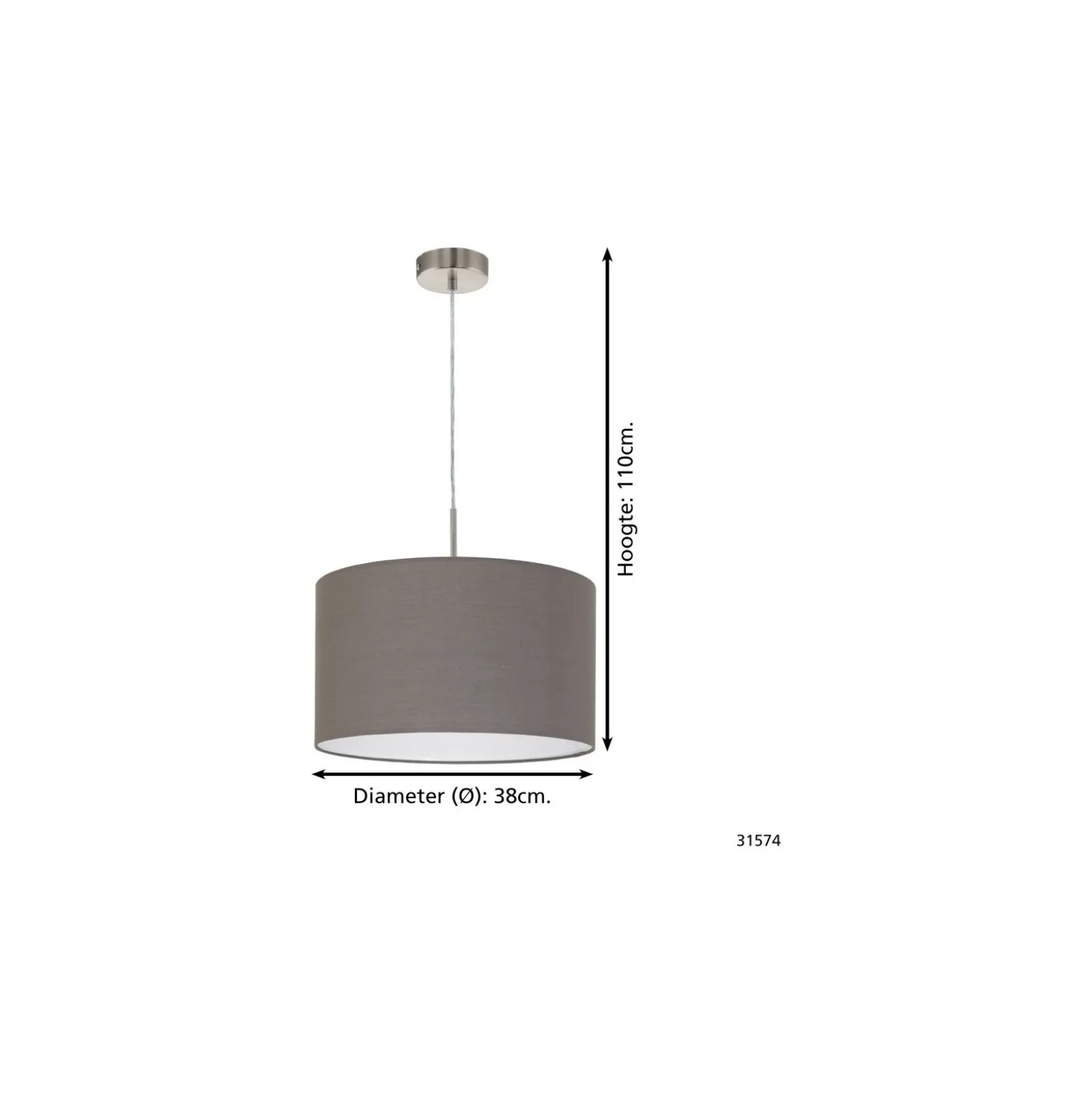 Eglo Pendellampa Pasteri Stål Satin Nickel | IP20 - Passande för 1x E27