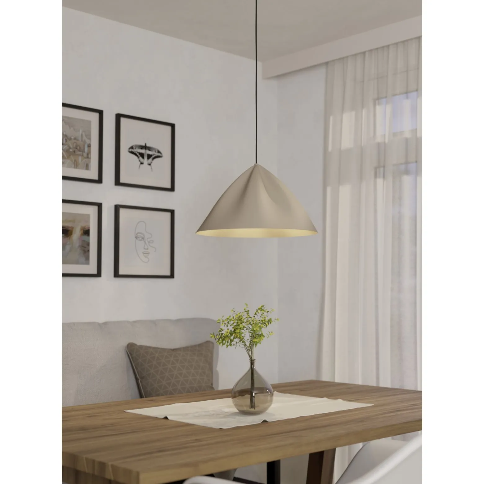 Eglo Pendellampa Podere Stål Beige | 425mm - Passande För 1x E27