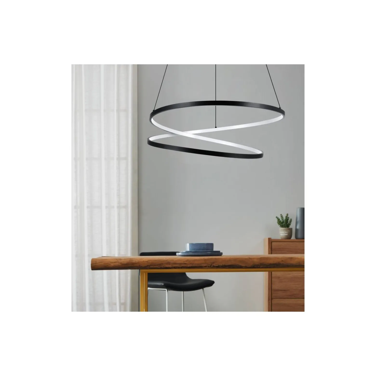 Eglo Pendellampa Ruotale Stål Svart 36W 4800lm - 830 Varm Vit