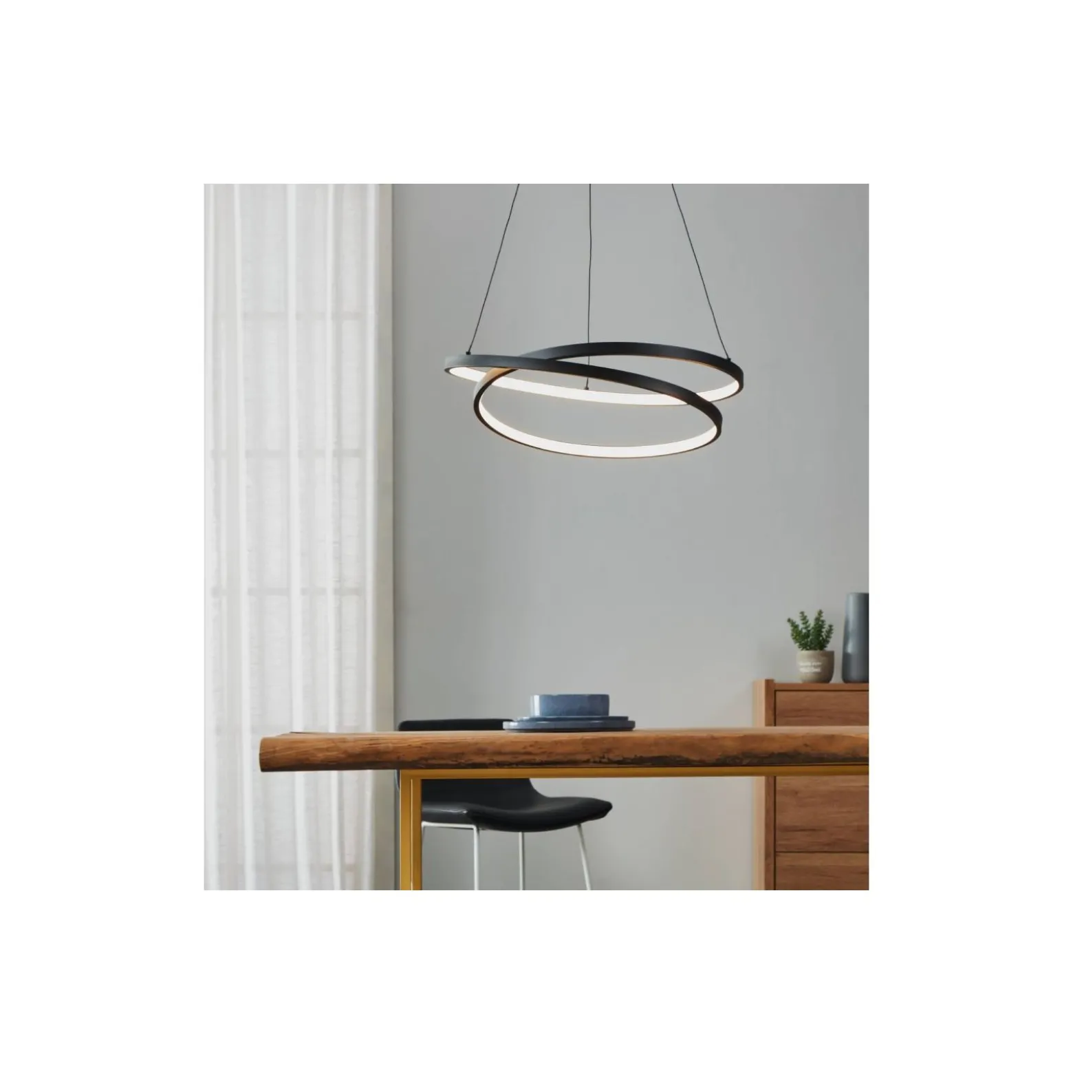 Eglo Pendellampa Ruotale Stål Svart 36W 4800lm - 830 Varm Vit