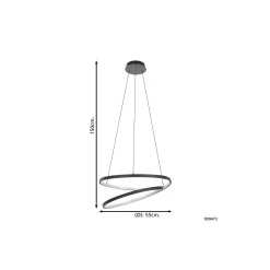 Eglo Pendellampa Ruotale Stål Svart 36W 4800lm - 830 Varm Vit