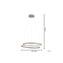Eglo Pendellampa Ruotale Stål Sandig 36W 4500lm - 830 Varm Vit