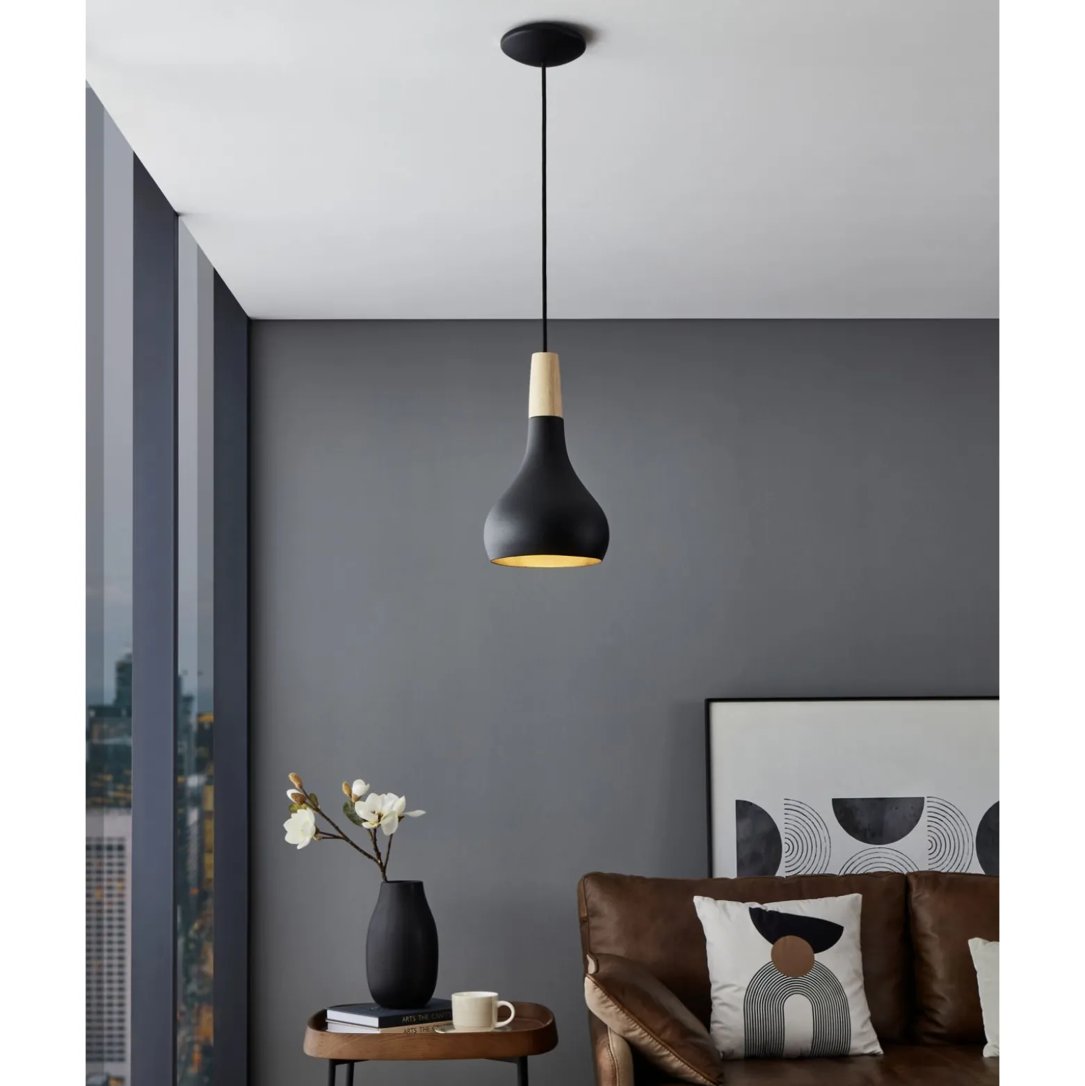 Eglo Pendellampa Sabinar Stål Svart | 180mm - Passande För 1x E27