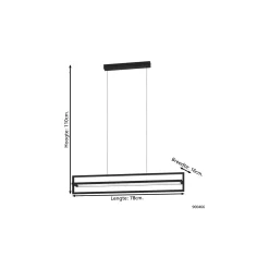 Eglo Pendellampa Siberia Stål Svart 34W 4500lm - 830-865 Justerbar Vit | IP20 - Dimbar