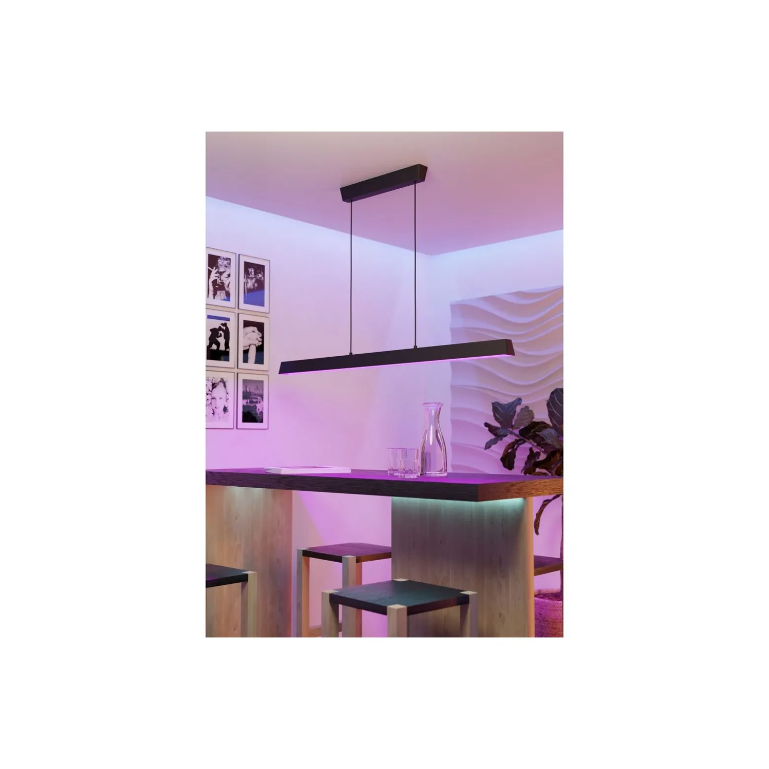 Eglo Pendellampa Simolaris-Z Aluminium Stål Svart 35W 4200lm - 827-865 Justerbar Vit + RGB | IP20 - Zigbee Dimbar
