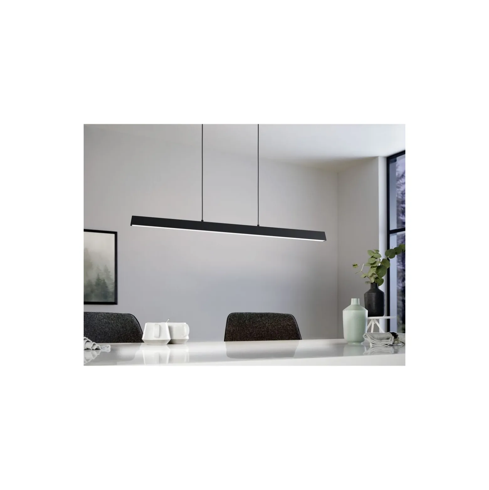 Eglo Pendellampa Simolaris-Z Aluminium Stål Svart 35W 4200lm - 827-865 Justerbar Vit + RGB | IP20 - Zigbee Dimbar