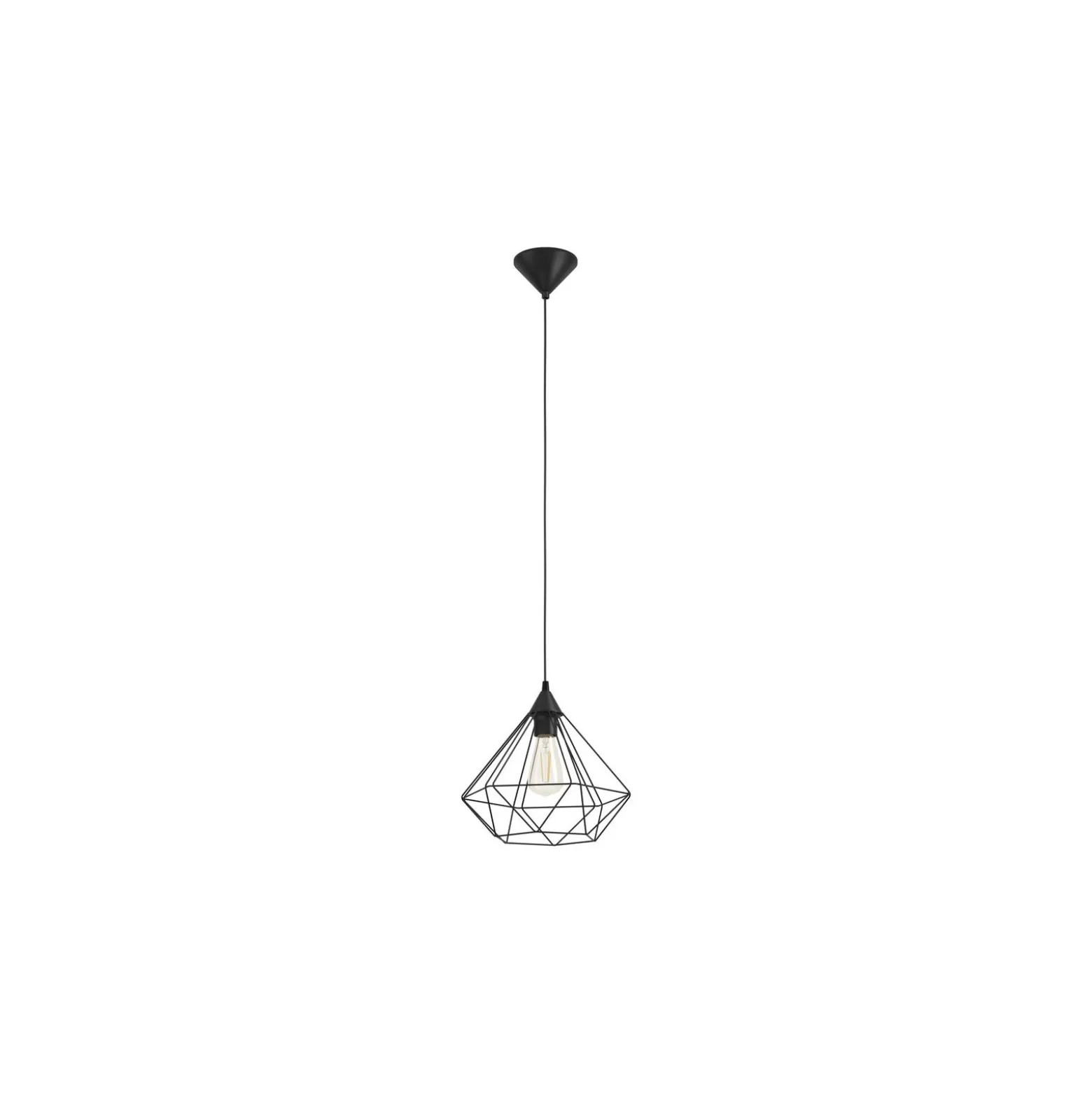 Eglo Pendellampa Tarbes Svart | IP20 - Passande för 1x E27