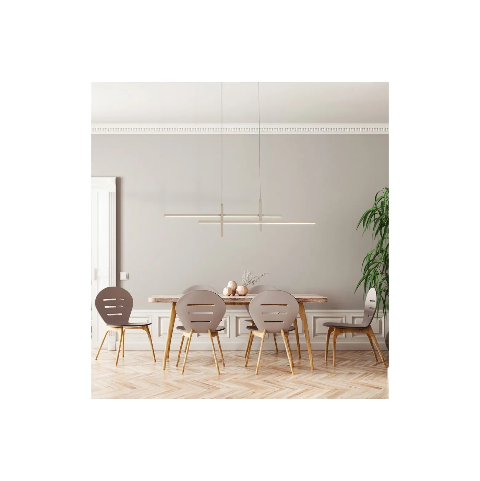 Eglo Pendellampa Trepilia Aluminium Stål Slipad 20W 2500lm - 830 Varm Vit | IP20