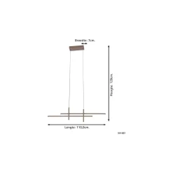 Eglo Pendellampa Trepilia Aluminium Stål Slipad 20W 2500lm - 830 Varm Vit | IP20