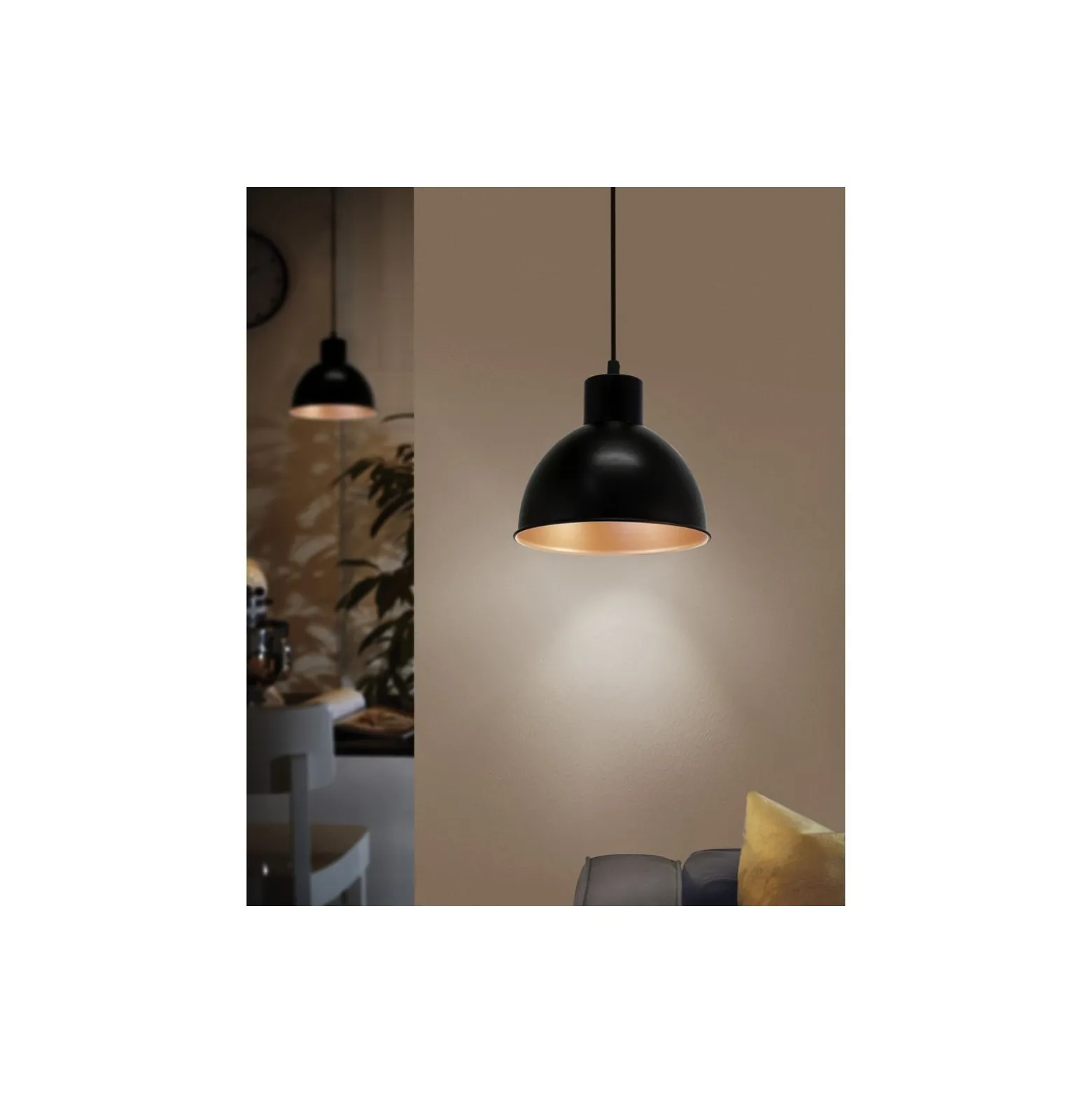 Eglo Pendellampa Truro 1 Stål Svart Koppar | IP20 - Passande för 1x E27
