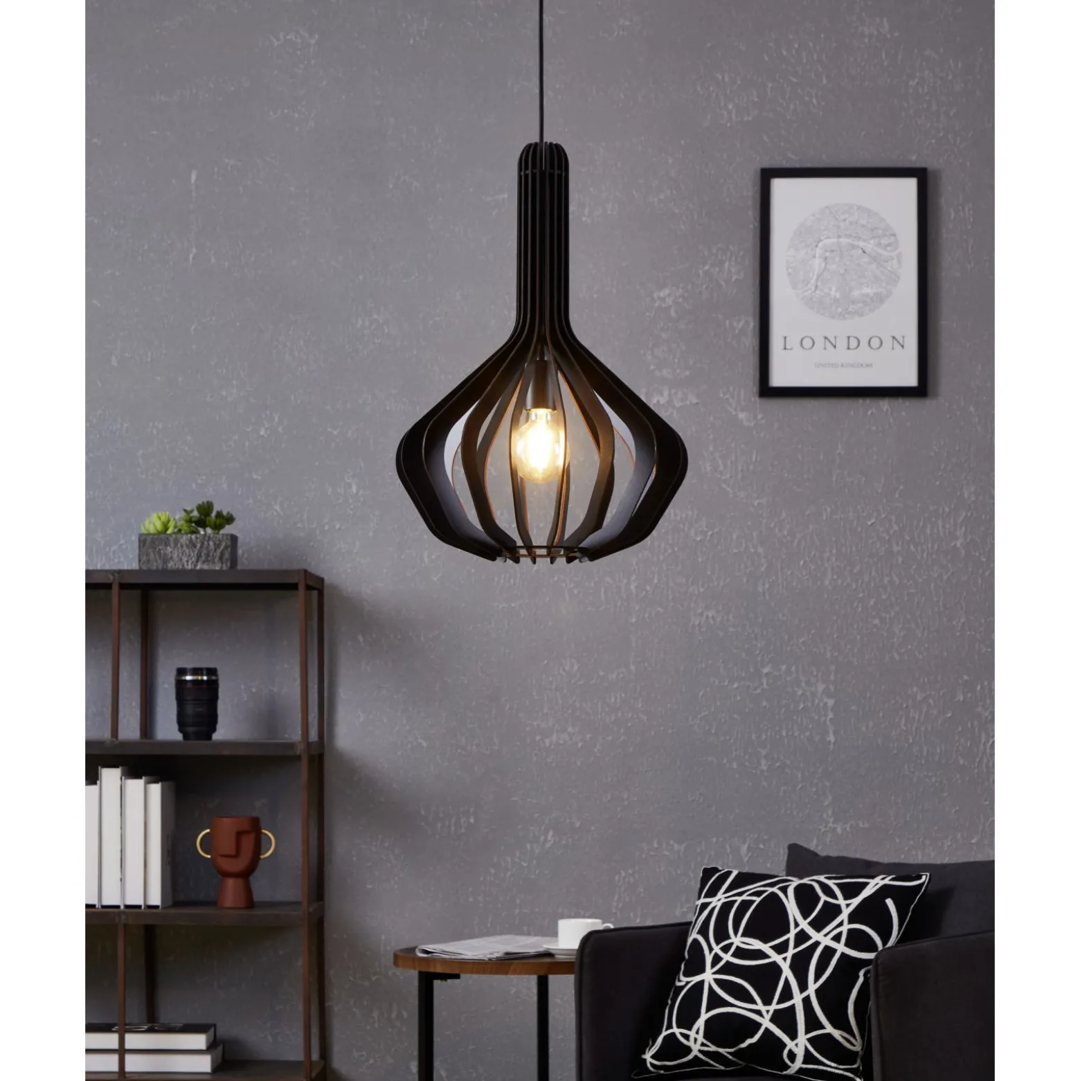 Eglo Pendellampa Velasco Stål Svart | 380mm - Passande För 1x E27
