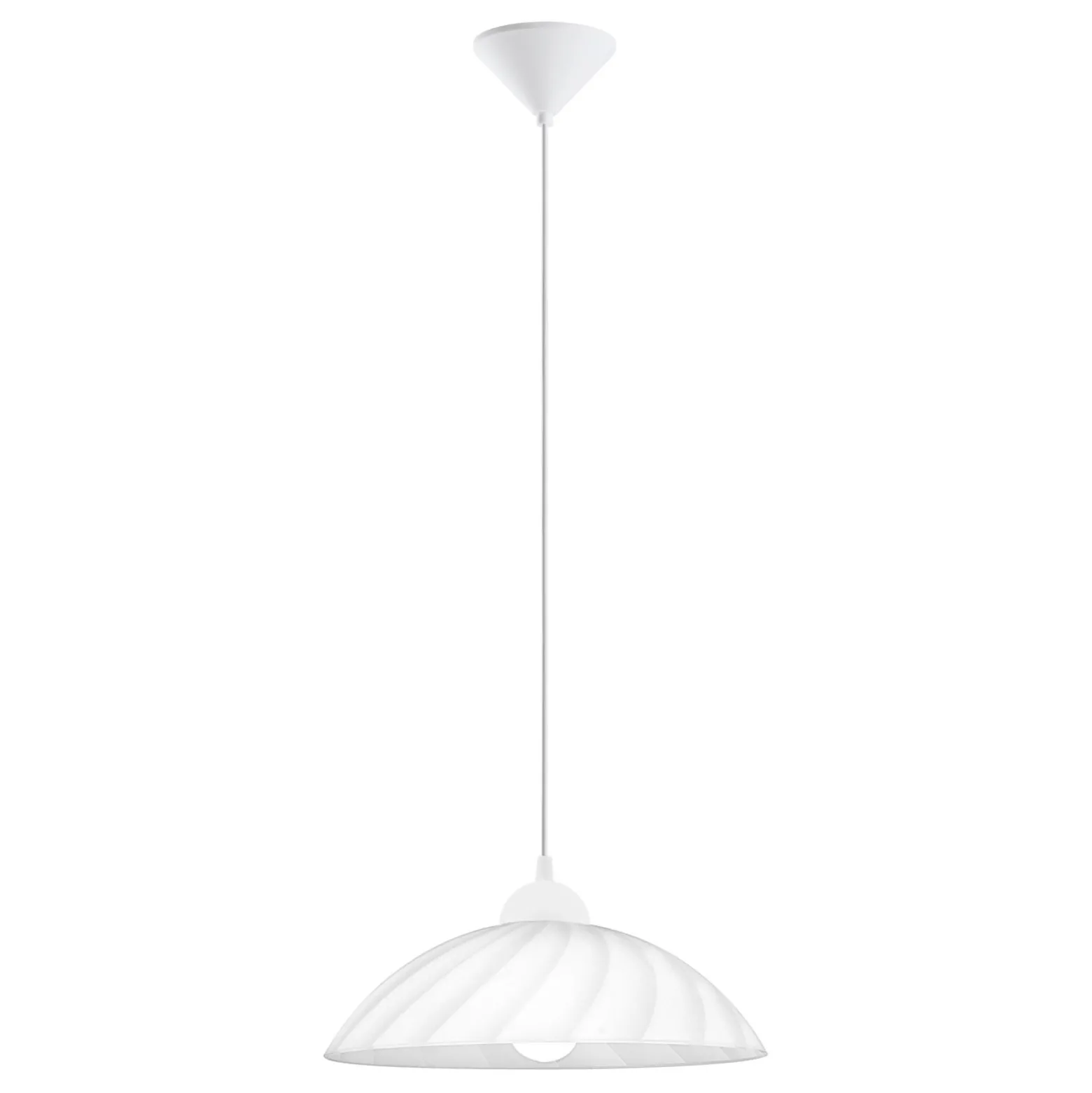 Eglo Pendellampa Vetro Plast Vit | 350mm - Passande För 1x E27