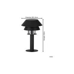 Eglo Piedestallampa Chiappera Stål Svart | 800mm - IP54 - Passande för 1x E27