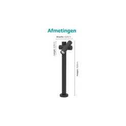Eglo Piedestallampa Fossignano Aluminium Svart 4W 550lm - 830 Varm Vit | IP44