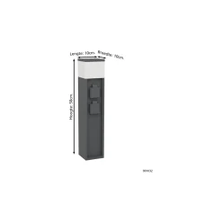 Eglo Piedestallampa Park 5 Aluminium Svart med Eluttag | IP54 - Passande för 1x E27