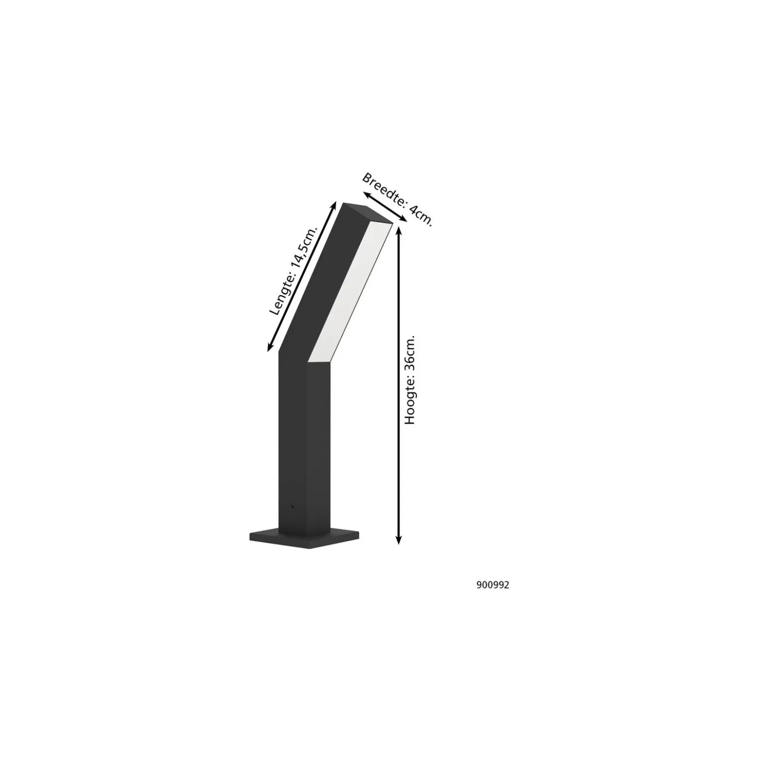 Eglo Piedestallampa Ugento Aluminium Svart 4W 480lm - 830 Varm Vit | IP44
