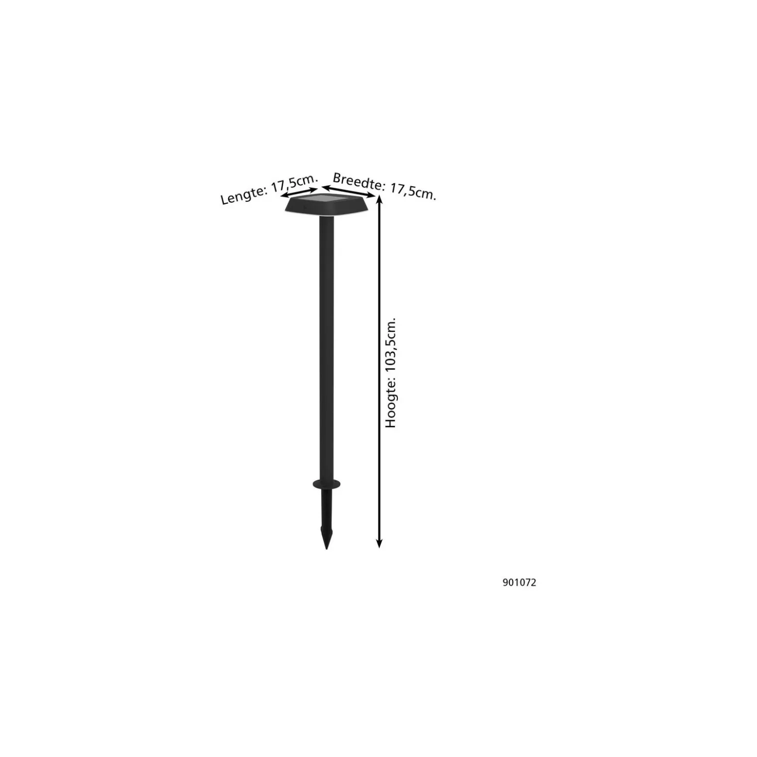 Eglo Spik Ljus Dreoli Solar Svart 8W 1030lm - 830 Varm Vit | IP65 - Rörelsesensor