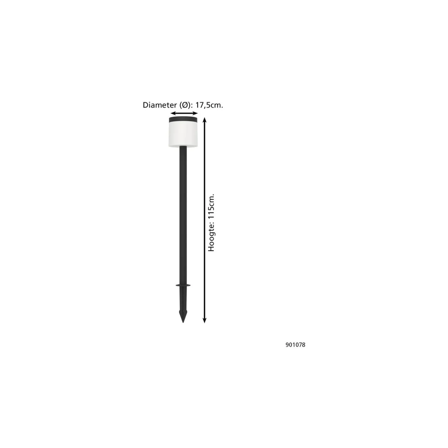 Eglo Spik Ljus Pantete Solar Svart 7W 840lm - 830 Varm Vit | IP65 - Rörelsesensor