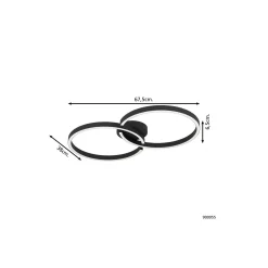 Eglo Taklampa Amandolo Stål Svart 19.5W 2400lm - 827-865 Justerbar Vit + RGB | Dimbar