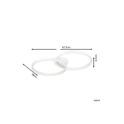 Eglo Taklampa Amandolo Stål Vit 19.5W 2400lm - 827-865 Justerbar Vit + RGB | Dimbar
