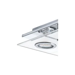 Eglo Taklampa Cabo Rostfritt Stål Krom 4x2.8W 4x250lm - 830 Varm Vit | IP20 - Inkl. 4x GU10