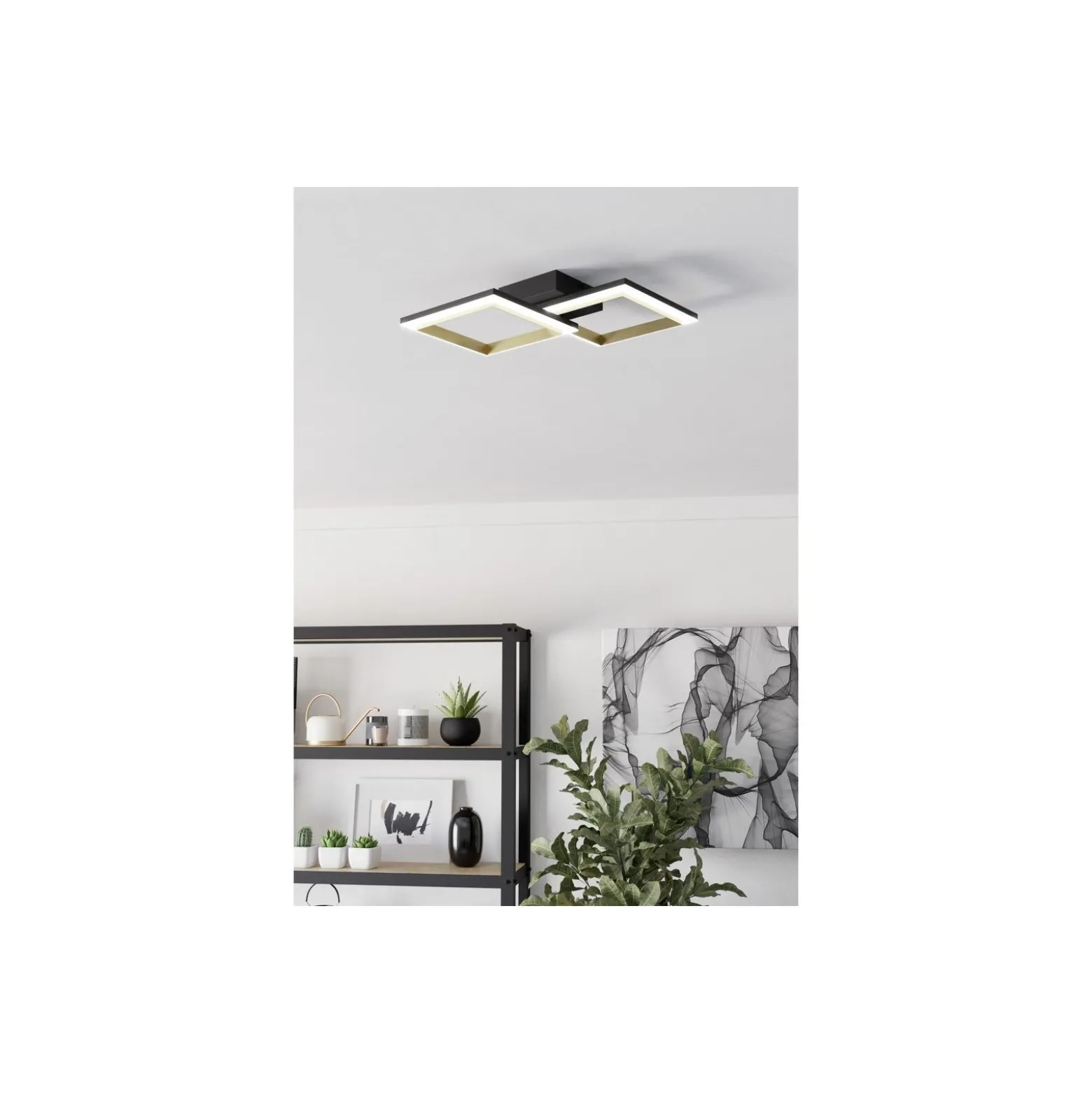 Eglo Taklampa Calliera Stål Svart Guld 18.4W 2500lm - 840 Kallvit | IP20 - Dimbar