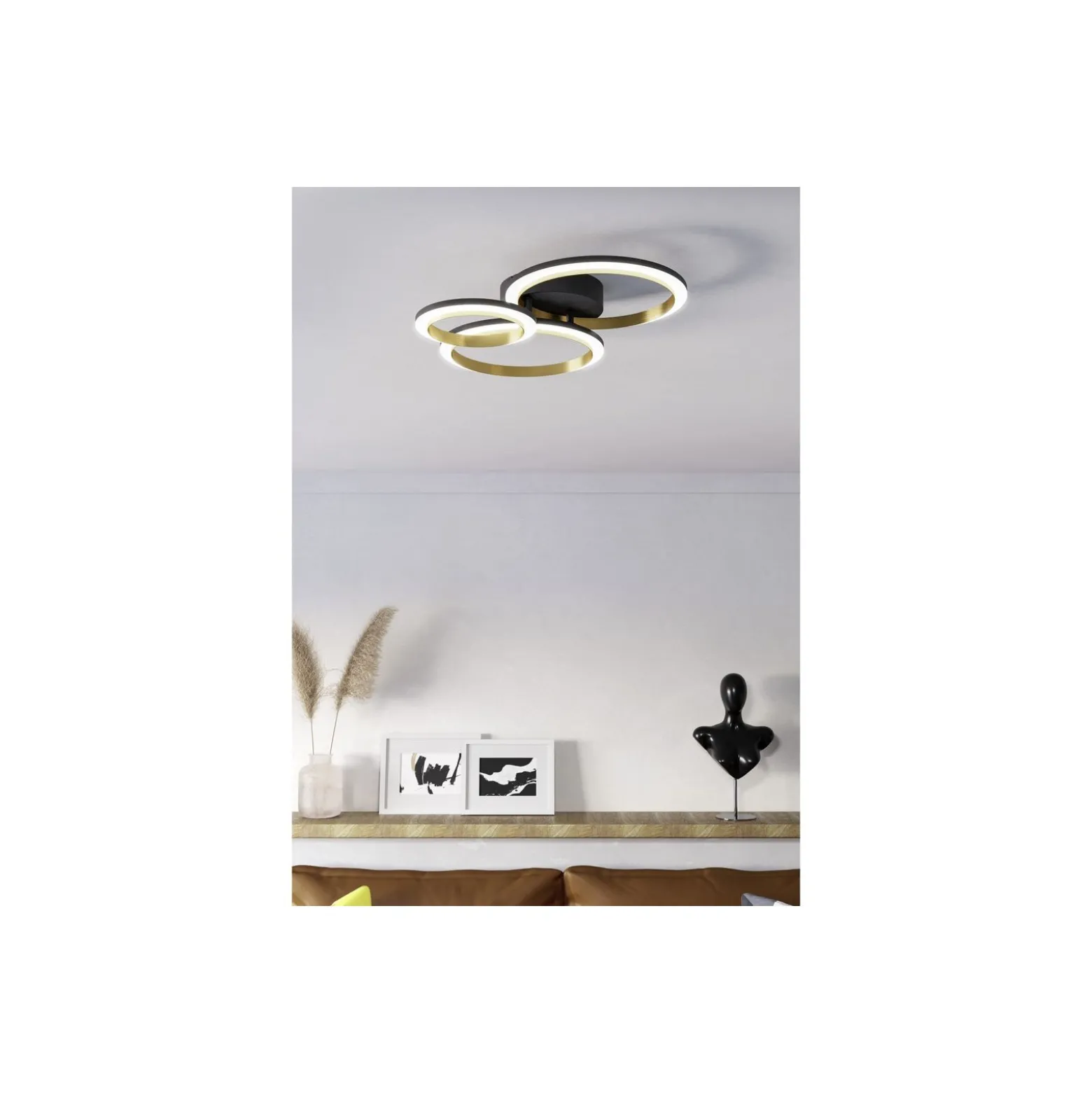 Eglo Taklampa Calliera Stål Svart Guld 20W 2500lm - 840 Kallvit | IP20 - Dimbar