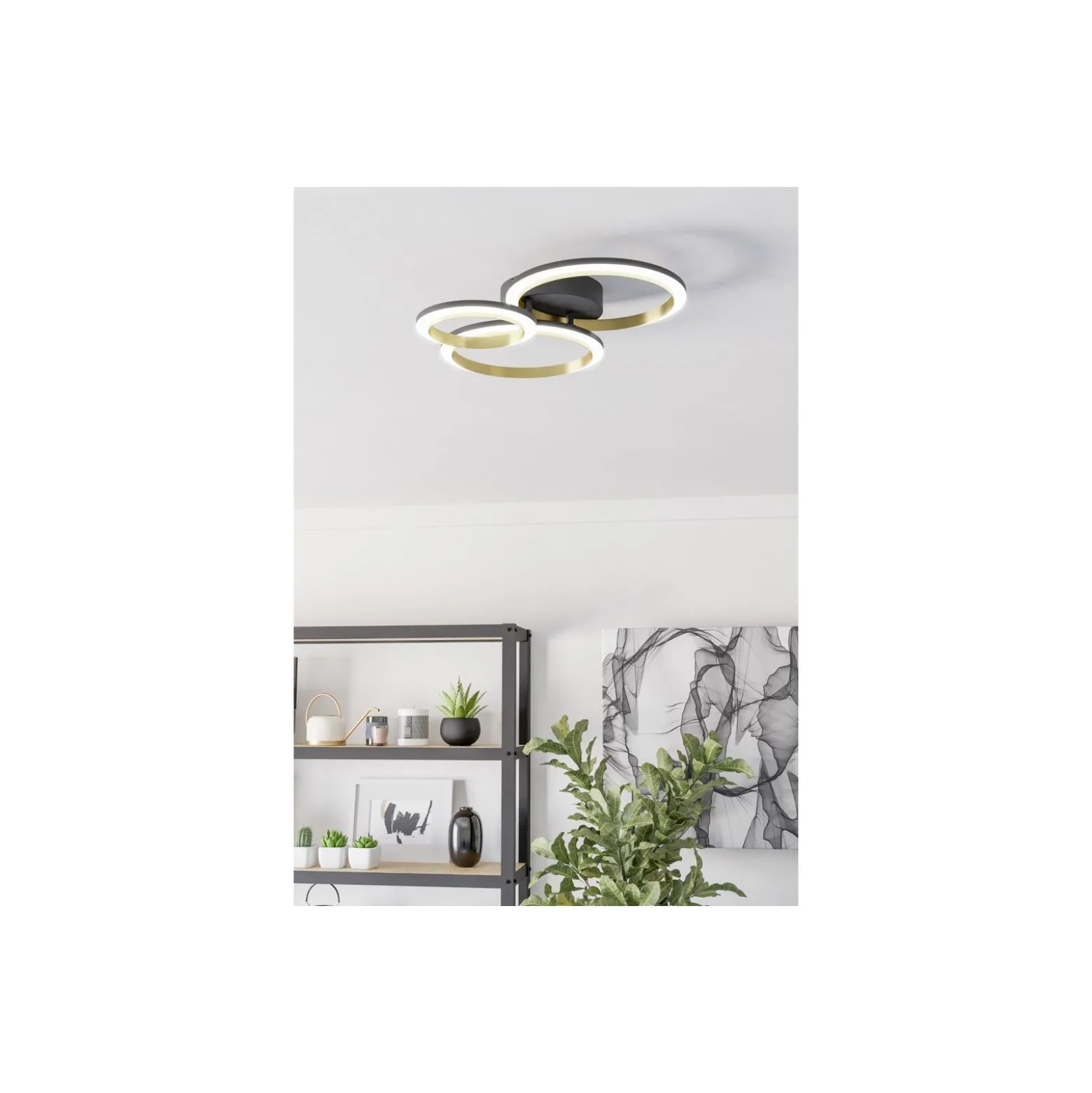 Eglo Taklampa Calliera Stål Svart Guld 20W 2500lm - 840 Kallvit | IP20 - Dimbar