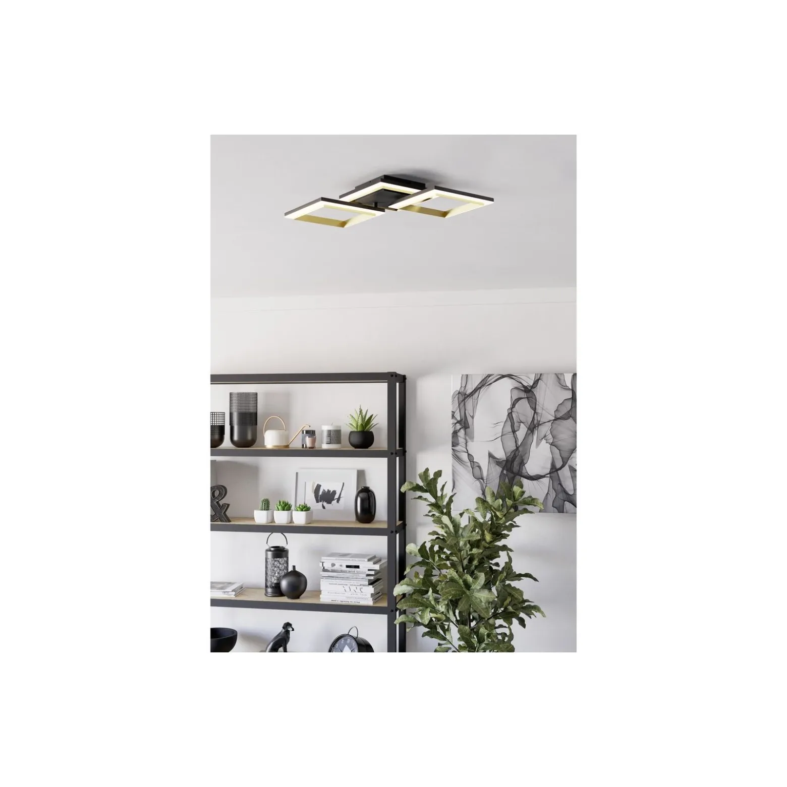 Eglo Taklampa Calliera Stål Svart Guld 20W 2500lm - 840 Kallvit | IP20 - Dimbar