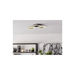 Eglo Taklampa Calliera Stål Svart Guld 20W 2500lm - 840 Kallvit | IP20 - Dimbar