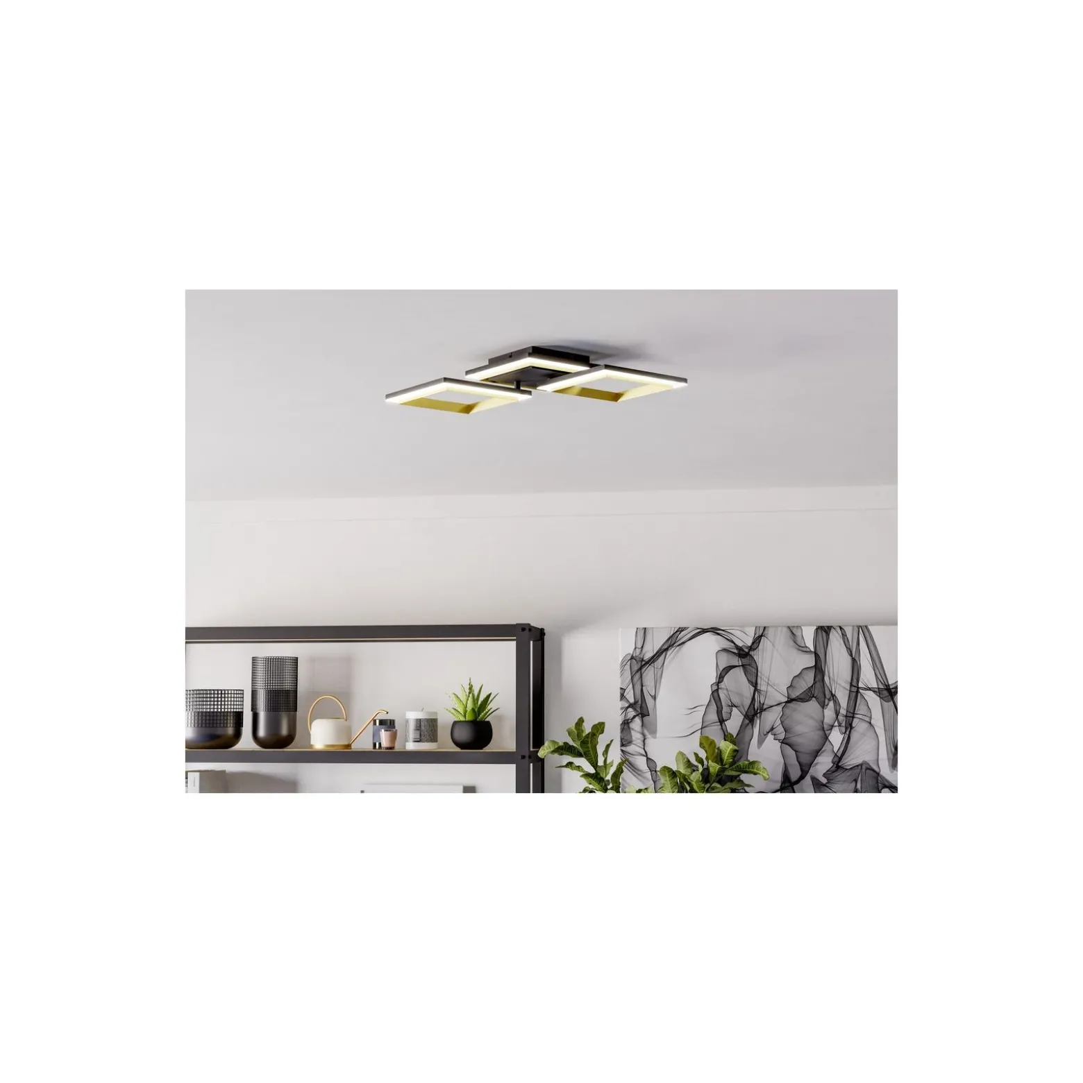 Eglo Taklampa Calliera Stål Svart Guld 20W 2500lm - 840 Kallvit | IP20 - Dimbar