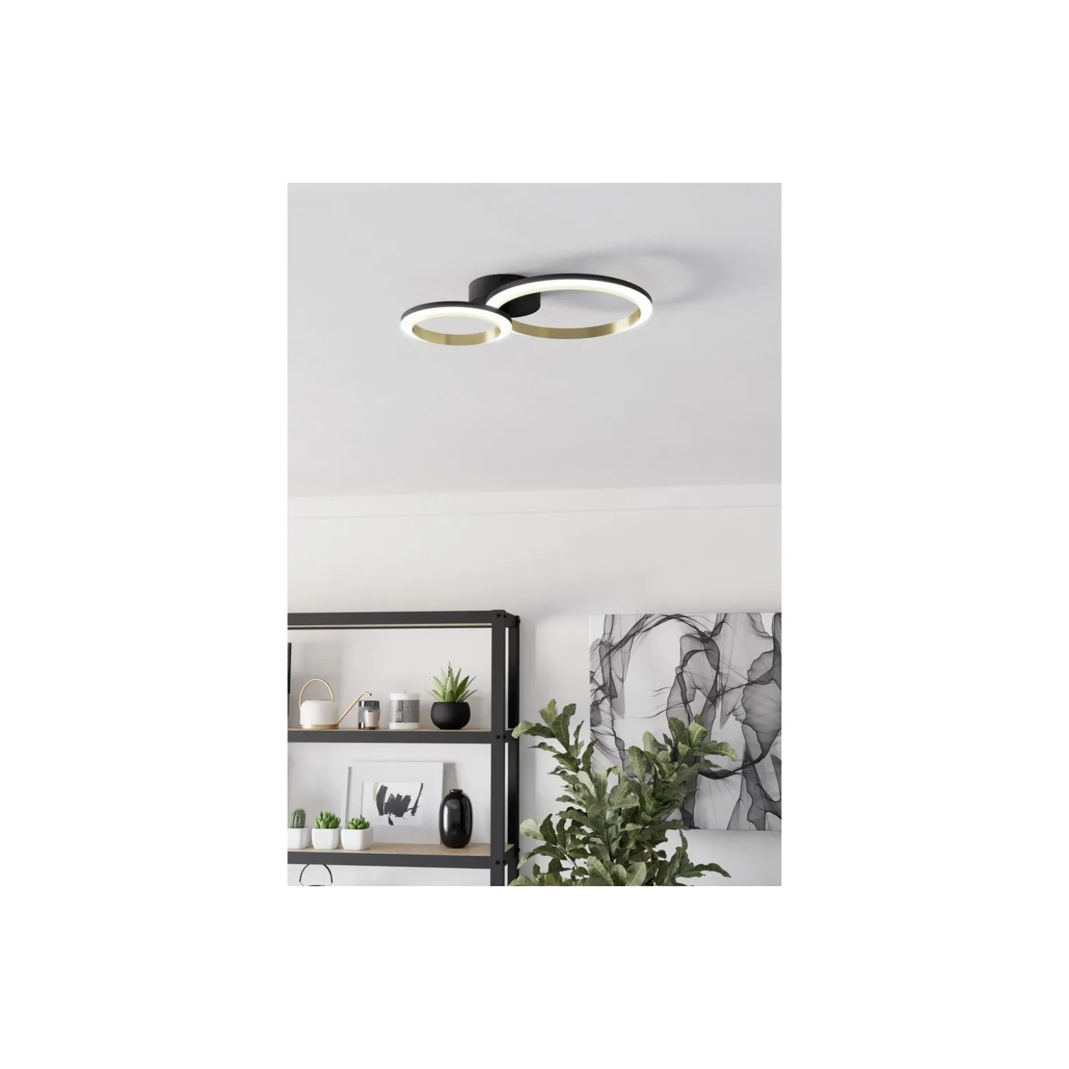 Eglo Taklampa Calliera Stål Svart Guld 12W 1500lm - 840 Kallvit | IP20 - Dimbar