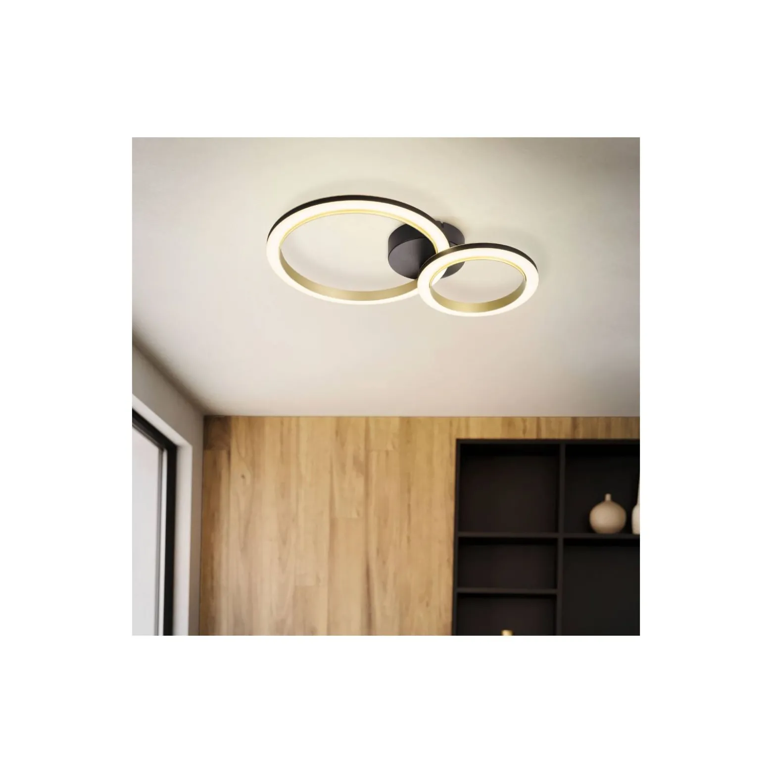 Eglo Taklampa Calliera Stål Svart, Mässing 12W 1500lm - 830 Varm Vit | Dimbar