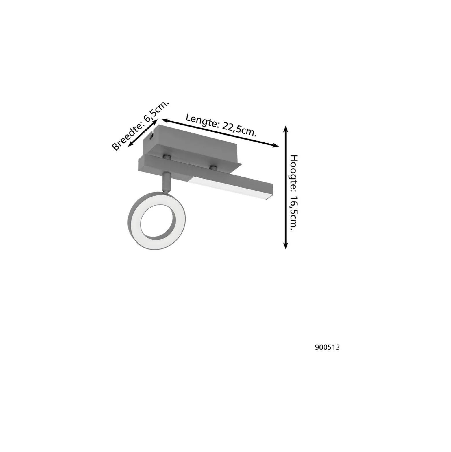 Eglo Taklampa Cardillio 2 Aluminium Stål Svart 3.2W 400lm - 830 Varm Vit | IP20